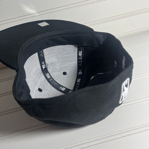 Chicago Bulls New Era 59 Fifty Black Fitted Hat Cap Size 7 5/8 Embroidered Logo - Picture 8 of 8
